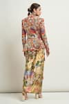 Shop_Anamika Khanna_Multi Color Printed Floral African Embroidered Godet Jacket And Draped Skirt Set _at_Aza_Fashions