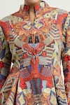 Anamika Khanna_Multi Color Printed Floral African Embroidered Godet Jacket And Draped Skirt Set _at_Aza_Fashions