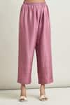 Buy_Mrunalini Rao_Pink Embroidered Floral Scalloped V Kurta And Pant Set 