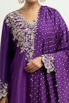 Shop_Mrunalini Rao_Purple Embroidered Paisley Scalloped V Beej Kurta Palazzo Set _Online_at_Aza_Fashions