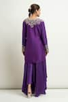 Shop_Mrunalini Rao_Purple Embroidered Paisley Scalloped V Beej Kurta Palazzo Set _at_Aza_Fashions