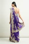 Shop_Anamika Khanna_Purple Embroidery Floral Sharara Saree With Unstitched Blouse Piece _at_Aza_Fashions