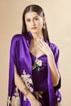 Shop_Anamika Khanna_Purple Embroidery Sweetheart Cape And Draped Skirt Set _Online_at_Aza_Fashions