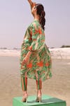 Shop_MEHER BY ISLIE_Pink Summer Silk Printed Parrot Round Paradise Kurta And Pant Set _at_Aza_Fashions