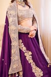 Swish By Dolcy And Simran_Purple Satin Silk Lining Shantoon Embroidery Sequin Ambrosia Lehenga Set _Online_at_Aza_Fashions