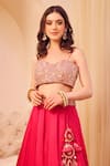 Buy_Swish By Dolcy And Simran_Pink Satin Silk Lining Shantoon Embroidery Aashiyaan Bahar Jaal Lehenga Set _Online_at_Aza_Fashions