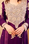 Shop_Swish By Dolcy And Simran_Purple Satin Silk Lining Shantoon Meherbaan Bahar Flora Anarkali Set _Online_at_Aza_Fashions