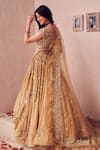 Buy_Swish By Dolcy And Simran_Gold Net Embroidery Sequin Sweetheart Neck Royale Ambrosia Bridal Lehenga Set _Online_at_Aza_Fashions