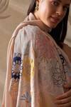 MAULI CASHMERE_Silver Resham Blazing Bloom Embroidered Stole _Online_at_Aza_Fashions