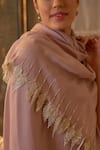 Buy_MAULI CASHMERE_Purple Bead Leafy Sparkle Border Embroidered Stole _Online_at_Aza_Fashions