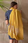 Shop_MAULI CASHMERE_Yellow Bead Shooting Star Embroidered Stole _at_Aza_Fashions