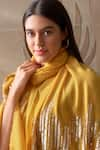 Buy_MAULI CASHMERE_Yellow Bead Shooting Star Embroidered Stole _Online_at_Aza_Fashions