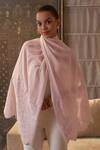 Buy_MAULI CASHMERE_Pink Thread Paisley Crest Embroidered Stole _at_Aza_Fashions