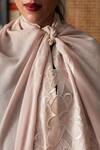 MAULI CASHMERE_Pink Thread Magnificent Magnolia Embroidered Stole _Online_at_Aza_Fashions