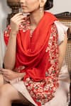 Buy_MAULI CASHMERE_Red Resham Orchid Embroidered Stole _Online_at_Aza_Fashions