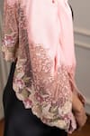 Buy_MAULI CASHMERE_Peach Thread English Daisy Embroidered Stole _Online_at_Aza_Fashions