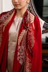 Buy_MAULI CASHMERE_Red Leaf Affair Embroidered Stole _Online_at_Aza_Fashions