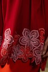 Buy_MAULI CASHMERE_Red Thread Sparkly Floral Embroidered Stole _Online_at_Aza_Fashions