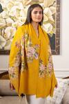 MAULI CASHMERE_Yellow Resham Symphony Bloom Embroidered Stole _Online_at_Aza_Fashions