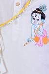 Buy_LIL DRAMA_White Cambric Lining 100% Cotton Embroidery Bal Kurta With Tie Dye Dhoti _Online_at_Aza_Fashions