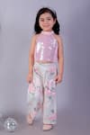 Buy_LIL DRAMA_Pink Polyester Embroidered Sequin Top And Pant Set _at_Aza_Fashions