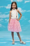 Buy_LIL DRAMA_Pink Polyester Textured Top And Skirt Set _at_Aza_Fashions