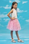 Buy_LIL DRAMA_Pink Polyester Textured Top And Skirt Set _Online_at_Aza_Fashions