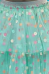 Shop_LIL DRAMA_Green Polyester Bow Top And Tiered Polka Dot Skirt Set _Online_at_Aza_Fashions