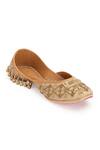 Shop_5Elements_Gold Cutdana Shailaja Embroidered Juttis _Online_at_Aza_Fashions