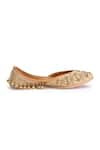 5Elements_Gold Cutdana Shailaja Embroidered Juttis _at_Aza_Fashions