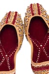 5Elements_Maroon Sequin Nityanta Ghungroo Embellished Juttis _Online_at_Aza_Fashions