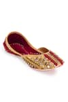 5Elements_Maroon Sequin Nityanta Ghungroo Embellished Juttis _at_Aza_Fashions