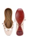 Shop_5Elements_Off White Sea Shell Sreeja Embellished Juttis _at_Aza_Fashions