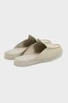 Nauvab_Off White Nagra Textured Leather Mojris _Online_at_Aza_Fashions