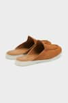 Nauvab_Brown Nagra Leather Mules _Online_at_Aza_Fashions