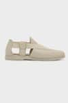 Buy_Nauvab_Off White Peshawari Leather Plain Floaters _Online_at_Aza_Fashions