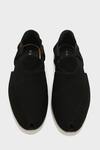 Shop_Nauvab_Black Peshawari Textured Floaters _at_Aza_Fashions