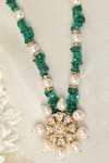 Buy_XAGO_Green Onyx Le Damaris Kundan Embellished Necklace _Online_at_Aza_Fashions