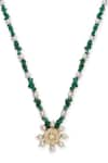 Shop_XAGO_Green Onyx Le Damaris Kundan Embellished Necklace _Online_at_Aza_Fashions