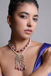 Buy_XAGO_Pink Onyx Le Neoma Maharani Layered Necklace _at_Aza_Fashions