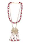 Shop_XAGO_Pink Onyx Le Neoma Maharani Layered Necklace _at_Aza_Fashions