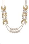 Shop_XAGO_White Pearls Le Mateo Mother Of And Kundan Embellished Necklace _Online_at_Aza_Fashions