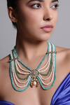 Buy_XAGO_Multi Color Onyx Le Thalia And Kundan Layered Necklace _at_Aza_Fashions