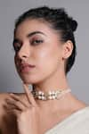 Buy_XAGO_White Pearls Le Saira Chaand Choker _at_Aza_Fashions