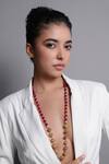 Buy_XAGO_Red Beads Le Damon Embellished Long Necklace _at_Aza_Fashions