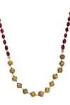 Shop_XAGO_Red Beads Le Damon Embellished Long Necklace _Online_at_Aza_Fashions