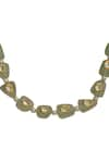 XAGO_Green Kundan Le Adina Quartz And Embellished Long Necklace _Online_at_Aza_Fashions