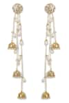 XAGO_White Pearls Le Anetheia And Kundan Embellished Long Jhumkas _Online_at_Aza_Fashions