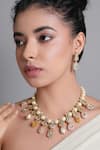 Buy_XAGO_Multi Color Kundan Le Orli Quartz And Collar Necklace _at_Aza_Fashions