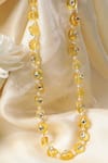 Shop_XAGO_Yellow Kundan Le Kalonice Quartz And Necklace _at_Aza_Fashions